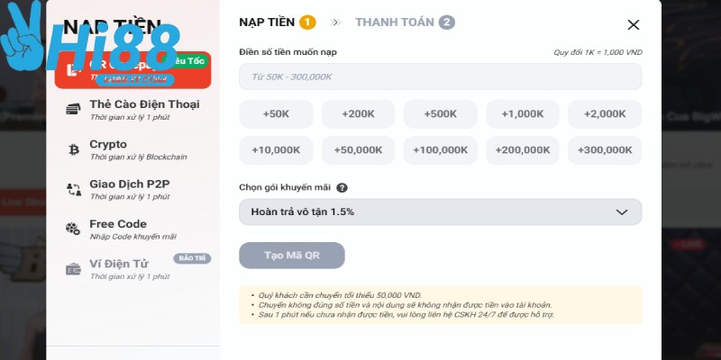 Nạp tiền vào tài khoản và bắt đầu tham gia cá cược Nạp tiền vào tài khoản và bắt đầu tham gia cá cược